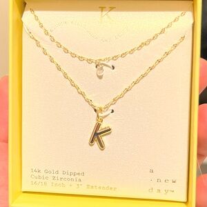 A New Day Gold Dipped 'K' Necklace